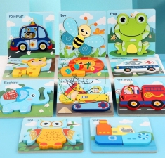 TRANH GHÉP HÌNH 3D NỔI BẰNG GỖ CHO BÉ FULL MÀU NỀN