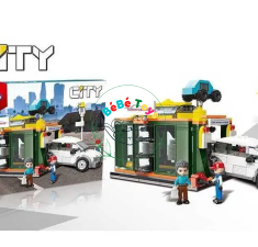 Đồ chơi lắp ráp lego tiệm rửa xe ô tô XB-58006 (344 mảnh ghép)