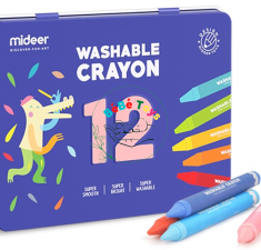 Mideer bút sáp màu dễ chùi rửa cho bé Washable Crayon - MD4115 (12 màu)