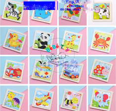 Đồ chơi Tranh Ghép gỗ 9 mảnh 11cm*11cm ngộ nghĩnh cho bé