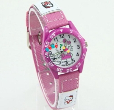 Đồng Hồ Trẻ Em Hello Kitty Dây Vải Dành Cho Bé Gái