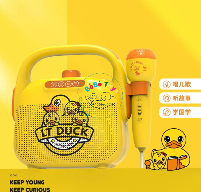Máy Hát Vịt Nhỏ Màu Vàng, Micro Cho Trẻ Em, Loa Bluetooth, Micro, Máy Hát Karaoke