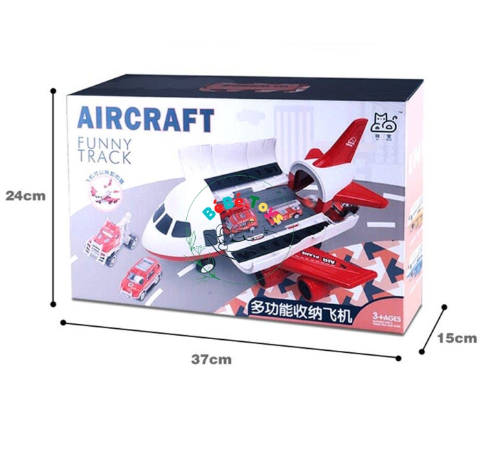 Đồ chơi máy bay cỡ lớn kèm 6 xe oto kim loại cho bé AIRCRAFT chạy đà  1909A