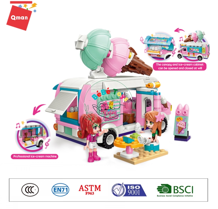 Bộ Đồ Chơi Lego Cho Bé Gái Lắp Ráp Mô Hình Qman 2029 Xe Kem 388 Chi Tiết