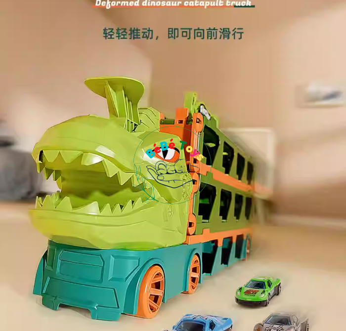 Ô tô đồ chơi khủng long 3 tầng kèm xe đua mini đường đua dài 1.65 - 2m gấp gọn
