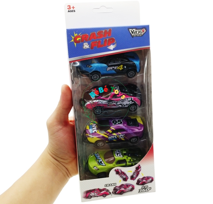 Hộp 4 Xe Đua Đồ Chơi Lật Nhảy Crash And Flip - Vecto VT54P 