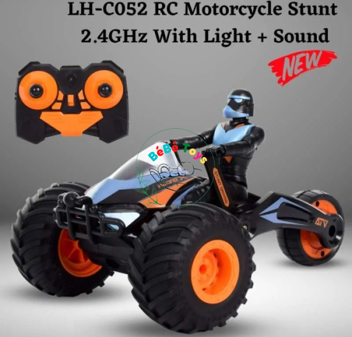 Rc Toy Stunt Ô Tô Xe Máy Biến Hình Xoay 360° Có Đèn Điều Khiển Từ Xa 2.4Ghz