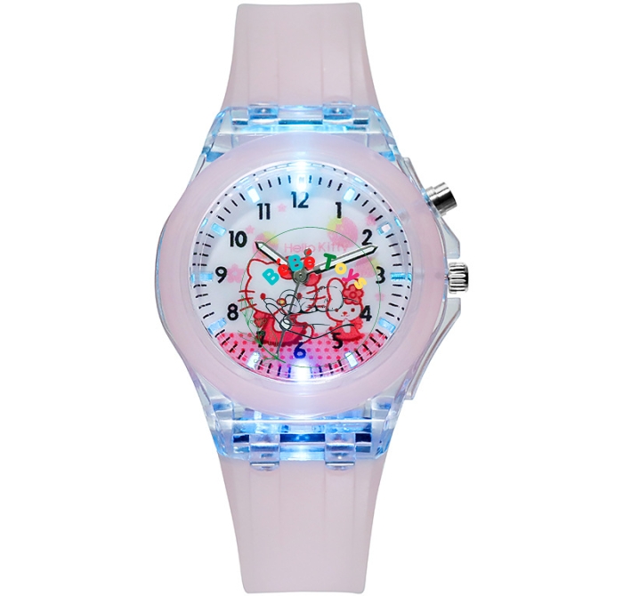 Đồng Hồ Đeo Tay Dây Silicon Hình Hello Kitty Xinh Xắn Dành Cho Bé