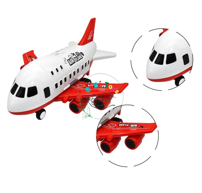 Đồ chơi máy bay cỡ lớn kèm 6 xe oto kim loại cho bé AIRCRAFT chạy đà  1909A