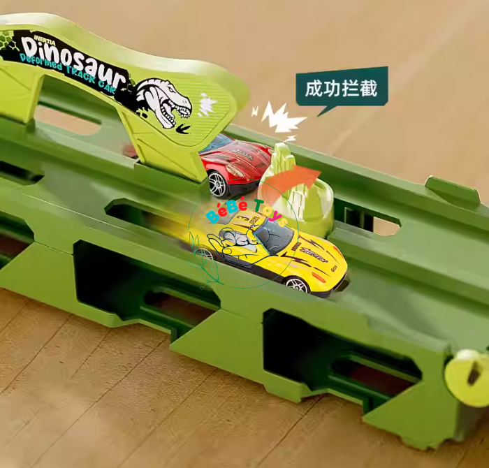 Ô tô đồ chơi khủng long 3 tầng kèm xe đua mini đường đua dài 1.65 - 2m gấp gọn