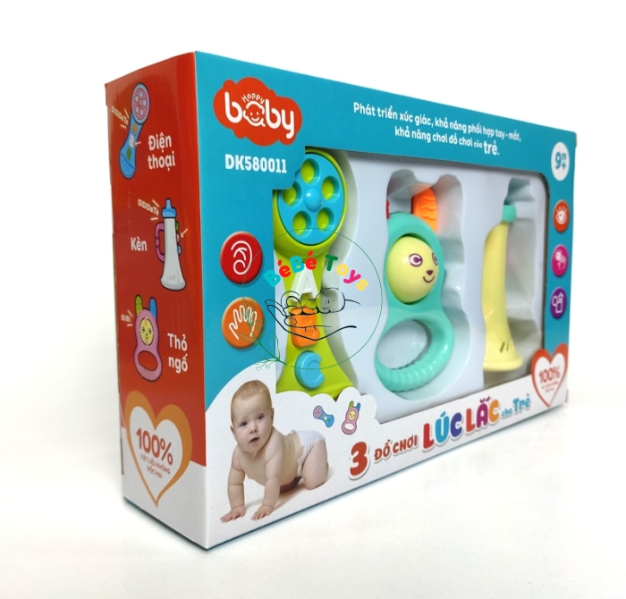 Bộ 3 Đồ Chơi Lúc Lắc Cho Trẻ - Happy Baby 580011