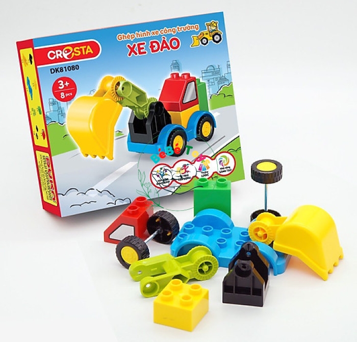Ghép hình xe công trường - Xe đào