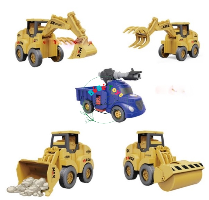 Bộ Xếp Hình Đồ Chơi Lắp Ráp Biến Đổi Siêu Nhân Robot Từ Các Xe Công Trình 500-41