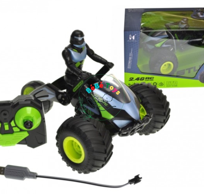 Rc Toy Stunt Ô Tô Xe Máy Biến Hình Xoay 360° Có Đèn Điều Khiển Từ Xa 2.4Ghz