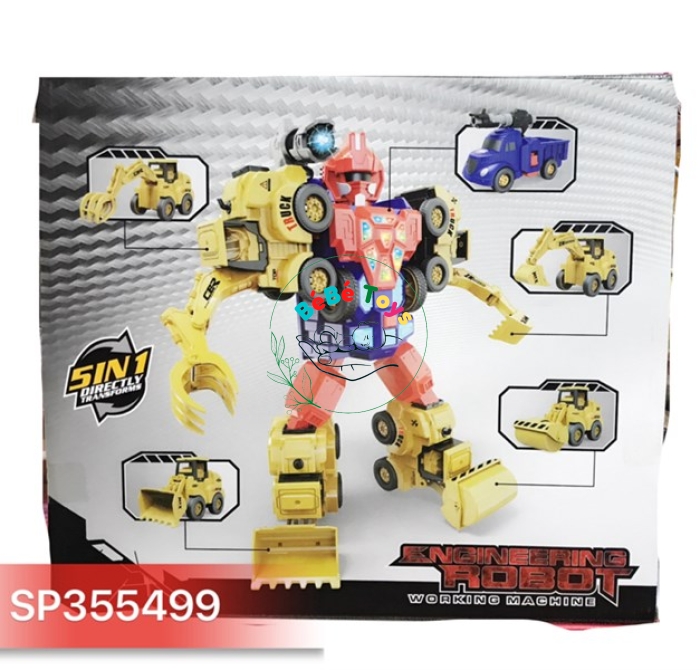 Bộ Xếp Hình Đồ Chơi Lắp Ráp Biến Đổi Siêu Nhân Robot Từ Các Xe Công Trình 500-41