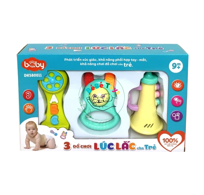Bộ 3 Đồ Chơi Lúc Lắc Cho Trẻ - Happy Baby 580011