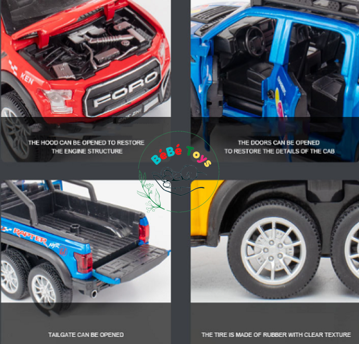 Xe mô hình Ford F150 Raptor 6×6 RED BULL 1:28 CZ