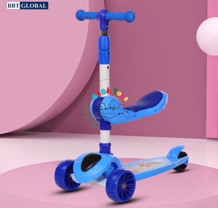 Xe trượt Scooter 2 trong 1 kết hợp chòi chân 3 bánh an toàn