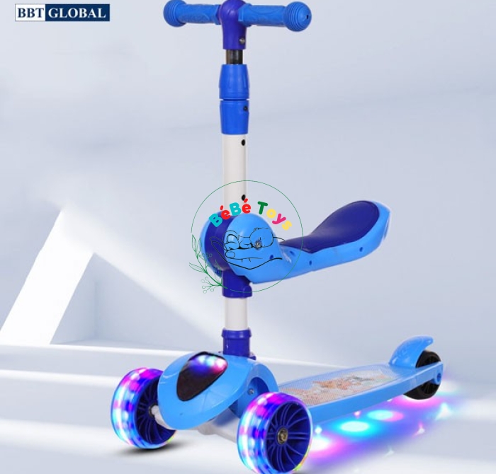 Xe trượt Scooter 2 trong 1 kết hợp chòi chân 3 bánh an toàn