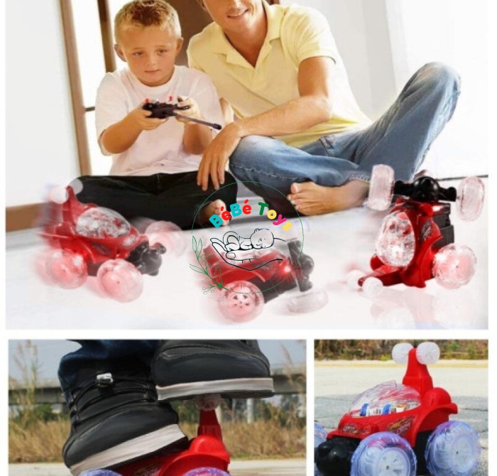 Hộp Đồ Chơi Xe Điều Khiển Lộn 7 Động Tác Có Nhạc và Đèn Sạc USB 326-102 Stunt Cars