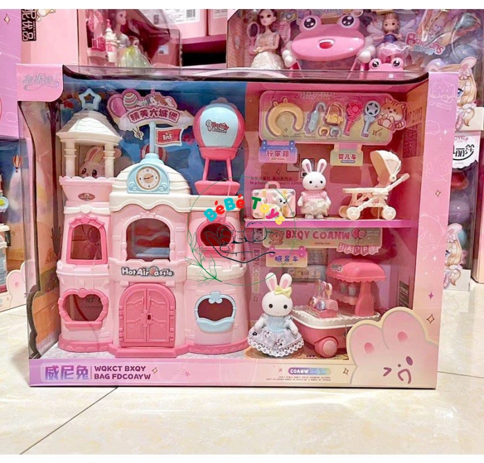 Đồ chơi lâu đài thỏ cho bé gái LÂU ĐÀI THỎ HỒNG 5526 