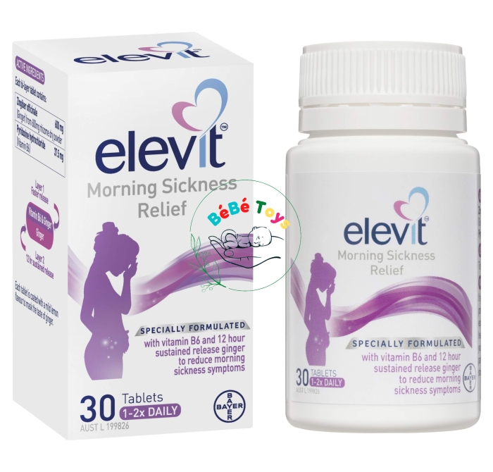 Elevit Morning Sickness Relief Tablets 30 VIÊN, hỗ trợ giảm triệu chứng ốm nghén cho bà bầu